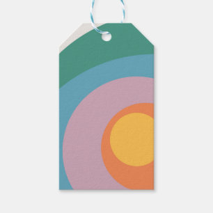 Multicolored retro style circles gift tags
