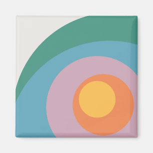 Multicolored retro style circles magnet