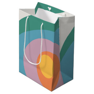 Multicolored retro style circles medium gift bag