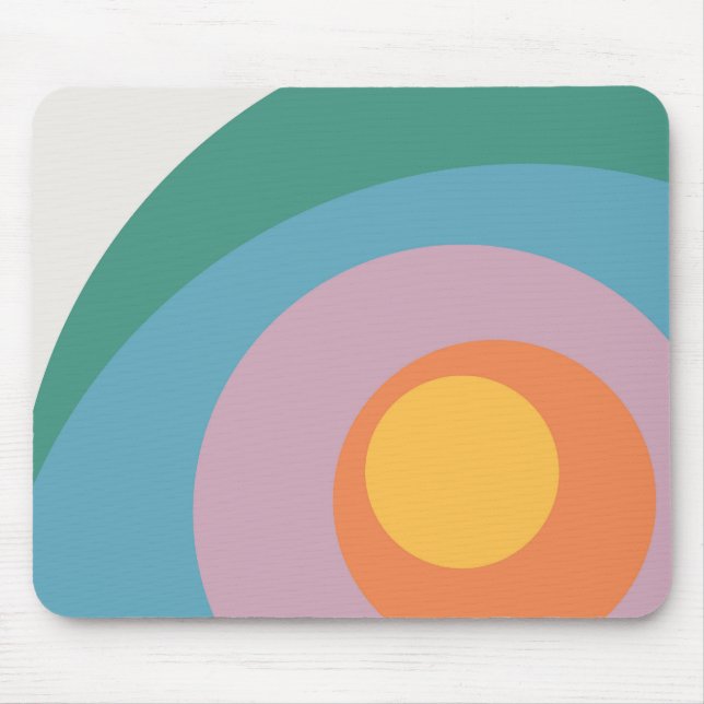 Multicolored retro style circles mouse mat (Front)