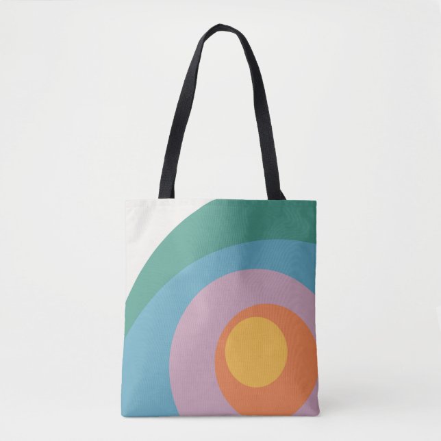 Multicolored retro style circles tote bag (Front)