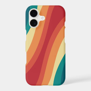 Multicolored retro style waves design