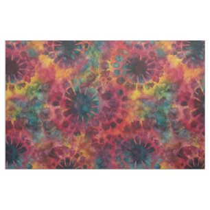 Multicolored Retro Tie-Dye Fabric