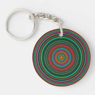 Multicolored Rings Key Ring
