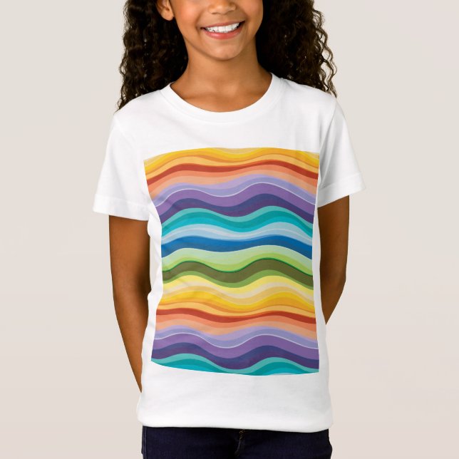 Multicolored Ripples Pattern 2 T-Shirt (Front)