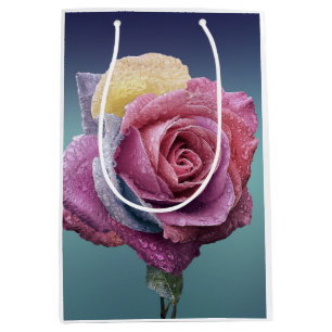 Multicolored Rose Medium Gift Bag