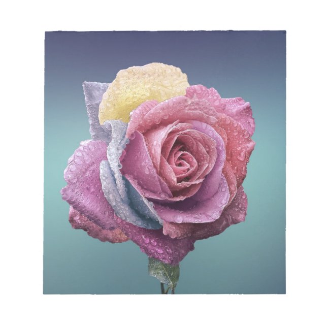 Multicolored Rose Notepad (Front)