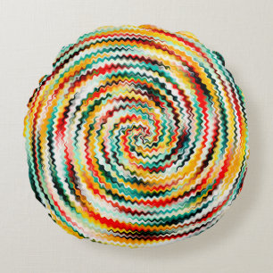 Multicolored Round Cushion