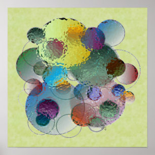 Multicolored Round Shapes Circles Poster