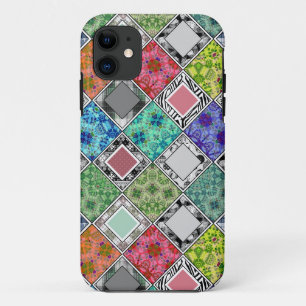 Multicolored , rustic , patchwork , patches iPhone 11 case