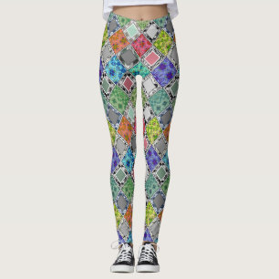 Multicolored , rustic , patchwork , patches leggings