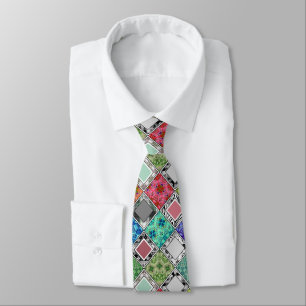Multicolored , rustic , patchwork , patches  tie