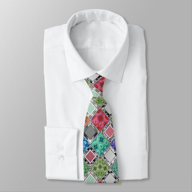 Multicolored , rustic , patchwork , patches  tie (Tied)