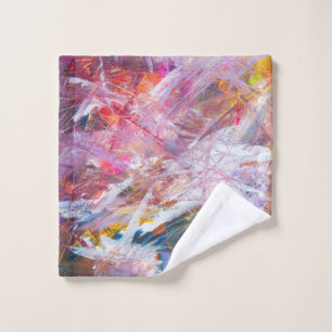 Multicolored scratch abstract painting wash cloth