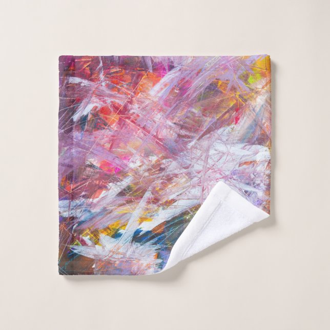 Multicolored scratch abstract painting wash cloth (Wash Cloth)