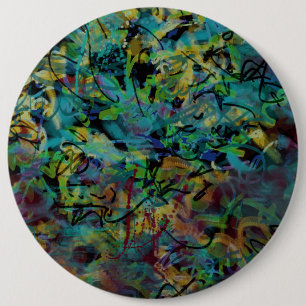 Multicolored Scribbled Abstract Art 6 Cm Round Badge