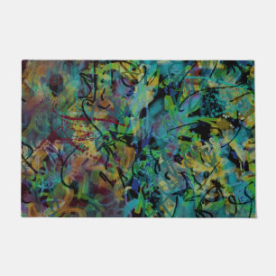 Multicolored Scribbled Abstract Art Doormat