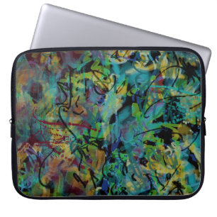 Multicolored Scribbled Abstract Art Laptop Sleeve