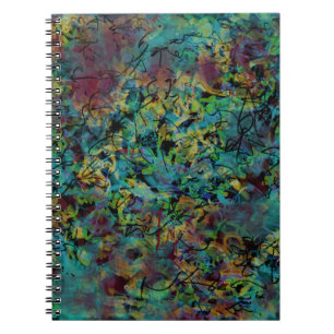 Multicolored Scribbled Abstract Spiral Notebook