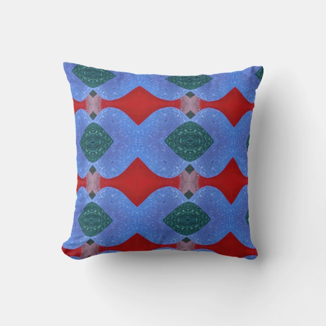 Multicolored sea glass abstract cushion (Front)