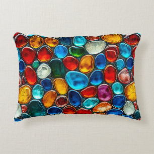 Multicolored sea pebbles decorative cushion