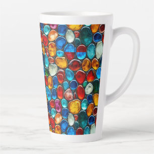 Multicolored sea pebbles latte mug