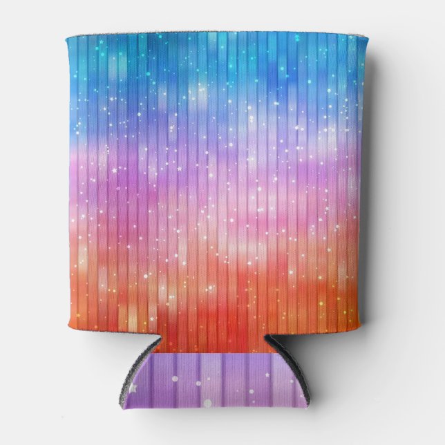Multicolored Shiny Background: Abstract Art. Can Cooler (Front)