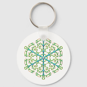Multicolored Snowflake 1 Key Ring