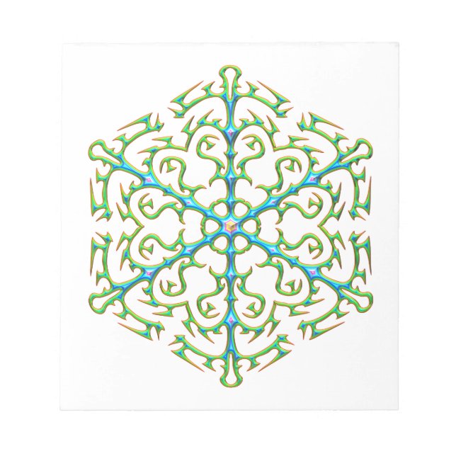Multicolored Snowflake 1 Notepad (Front)