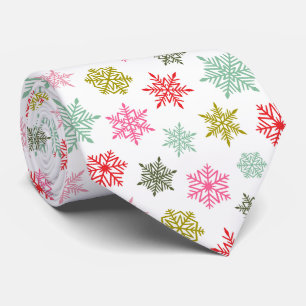 Multicolored snowflake pattern – winter christmas tie