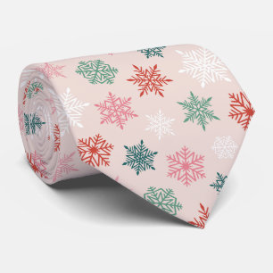 Multicolored snowflake pattern – winter christmas tie