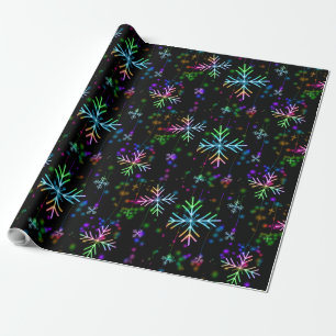 multicolored snowflakes christmas holiday design wrapping paper