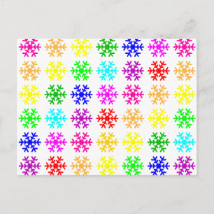 Multicolored Snowflakes Postcard