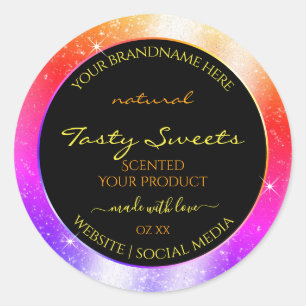 Multicolored Sparkle Glitter Frame Product Label