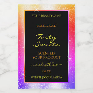 Multicolored Sparkle Glitter Frame Product Label