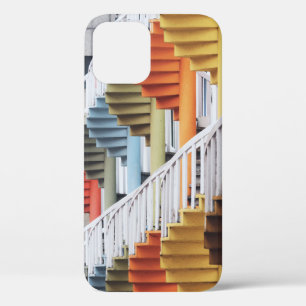 Multicolored spiral staircases iPhone 12 case