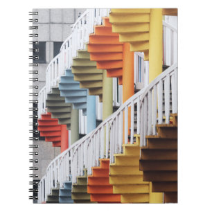 Multicolored spiral staircases notebook