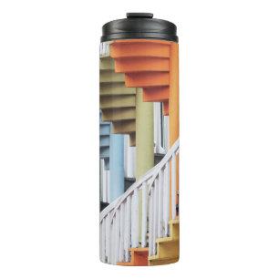 Multicolored spiral staircases thermal tumbler