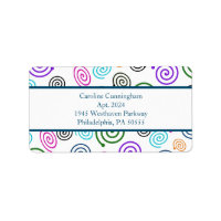 Multicolored Spirals Return Address Label