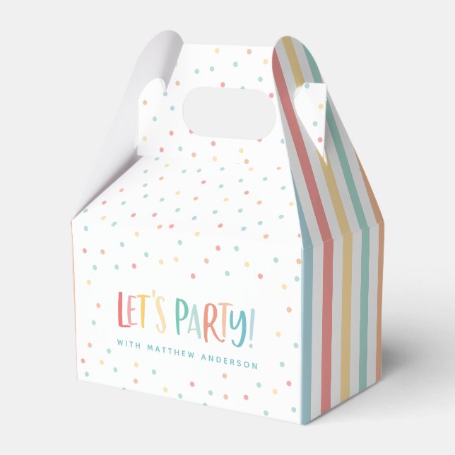 Multicolored spot + stripe lets party favour favour box (Front Side)