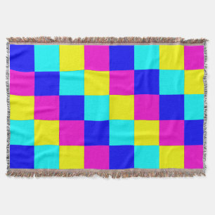 Multicolored Squares 4 Throw Blanket
