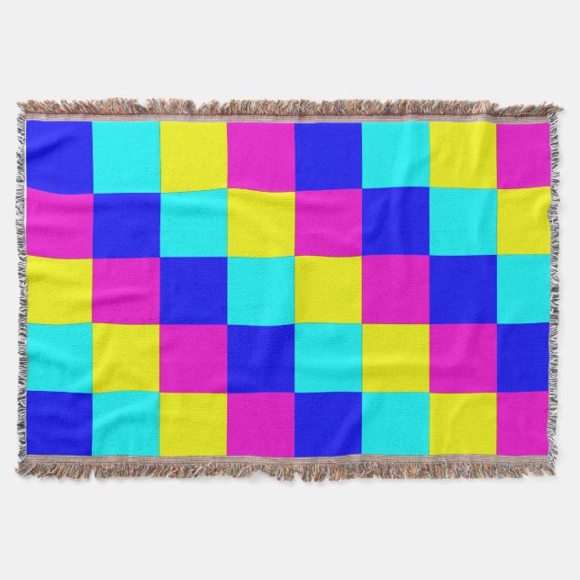 Multicolored Squares 4 Throw Blanket (Front)