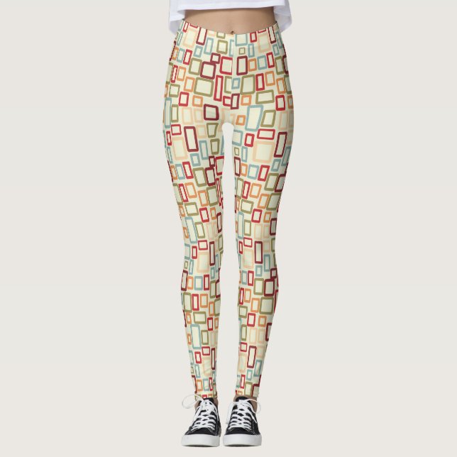 Multicolored squares patterns leggings (Front)
