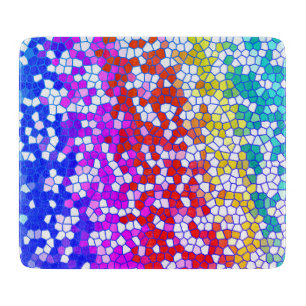 Multicolored Stained Glass Cutting Board