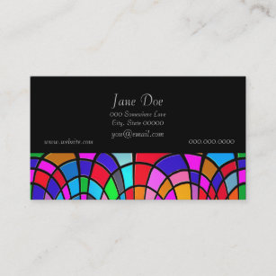 Multicolored Stained Glass Mosaic Abstract Art Business Card