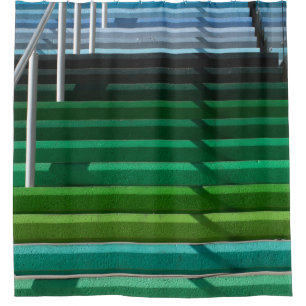 Multicolored stairs shower curtain