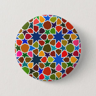 Multicolored Star Pattern - Silk Painting inspired 6 Cm Round Badge