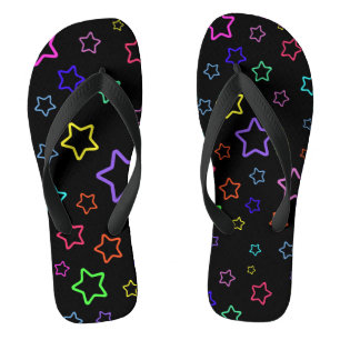 Multicolored Starry Night Flip Flops
