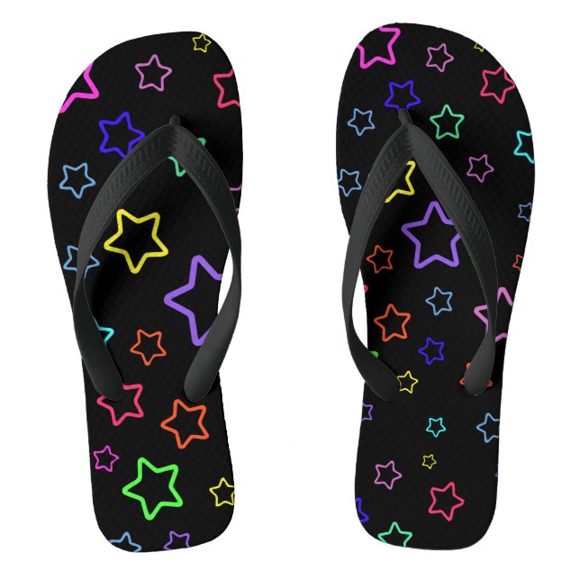 Multicolored Starry Night Flip Flops (Footbed)
