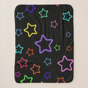 Multicolored Starry Night Sherpa Blanket